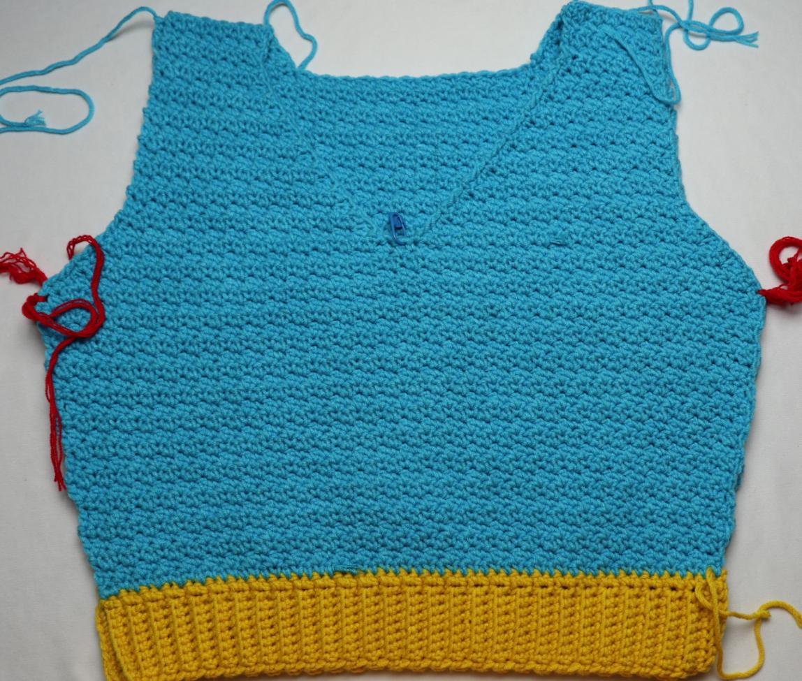Crochet Lace Back Puff Sleeve Top