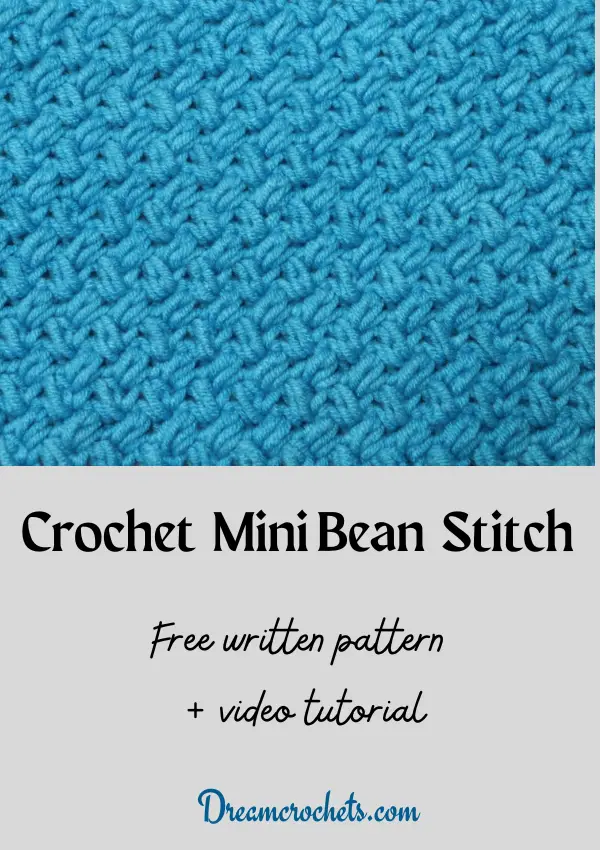 Crochet Mini Bean Stitch / Elizabeth stitch Pattern.