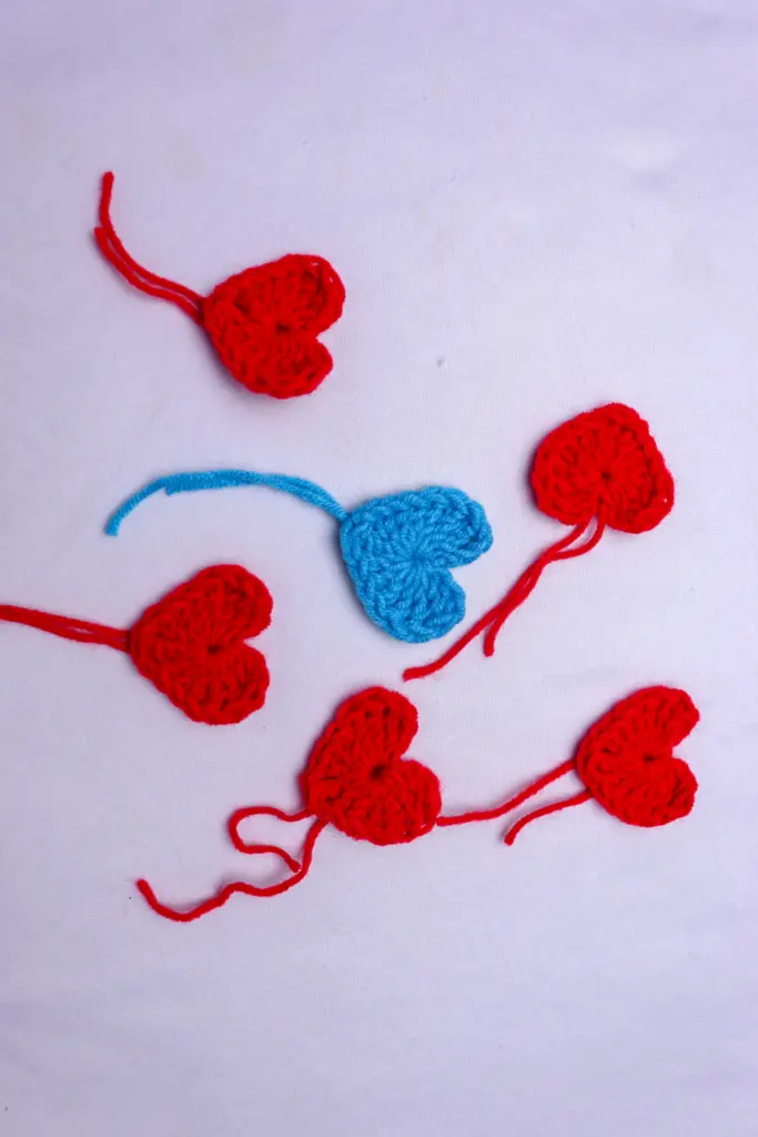 crochet heart applique