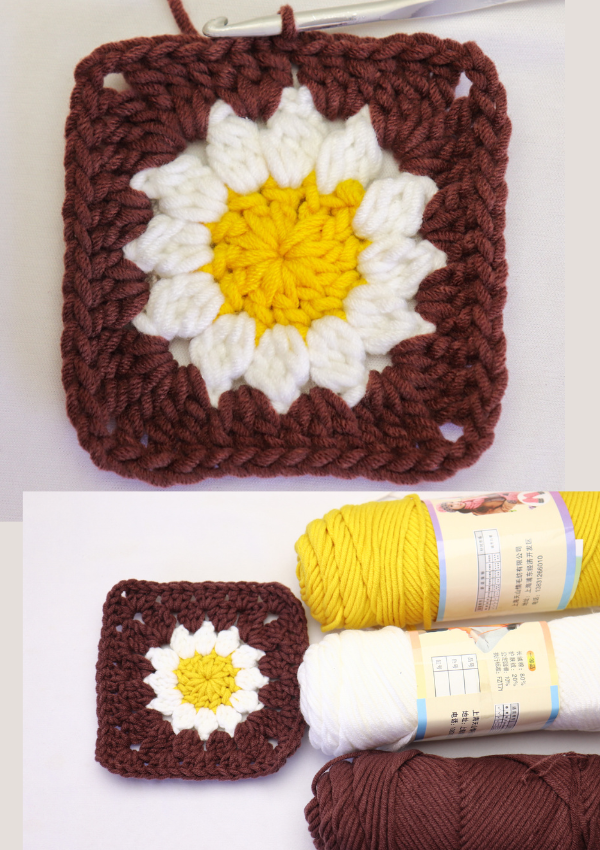 Crochet daisy granny square. {12 petals}