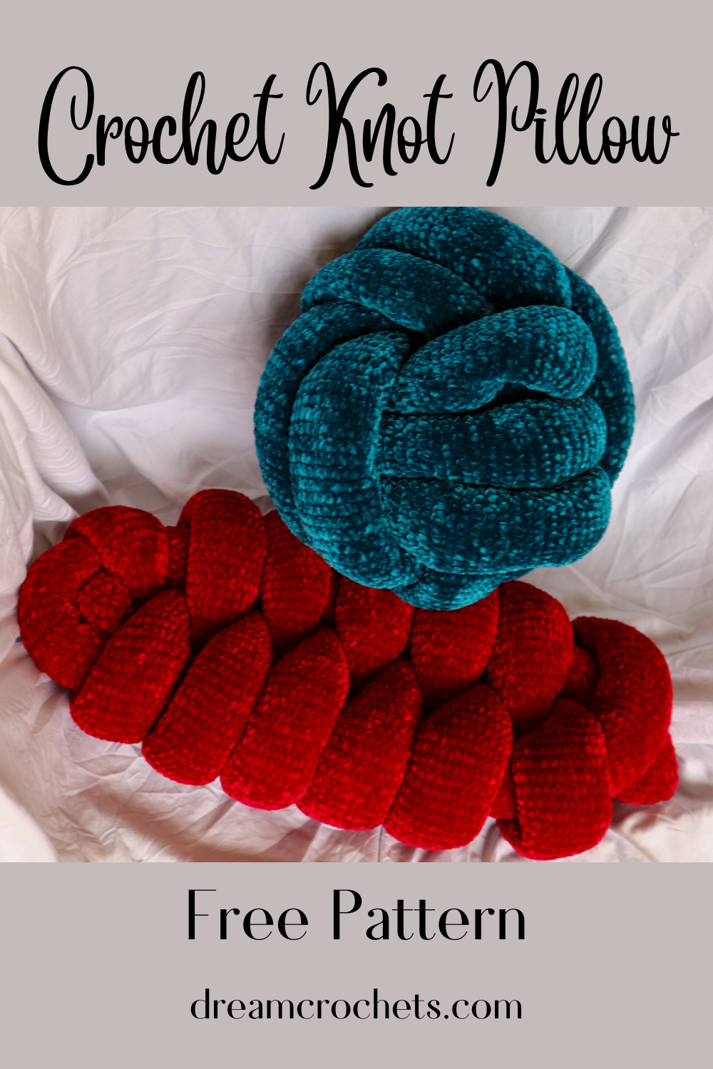 Super easy Crochet knot pillow Pattern. Dreamcrochets