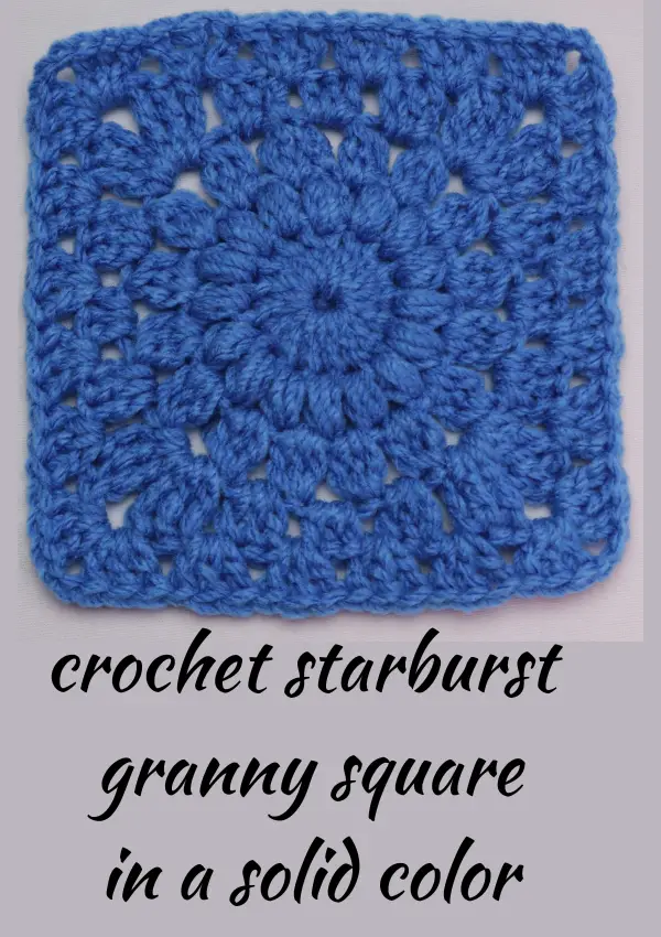Solid Color Crochet Starburst granny Square.