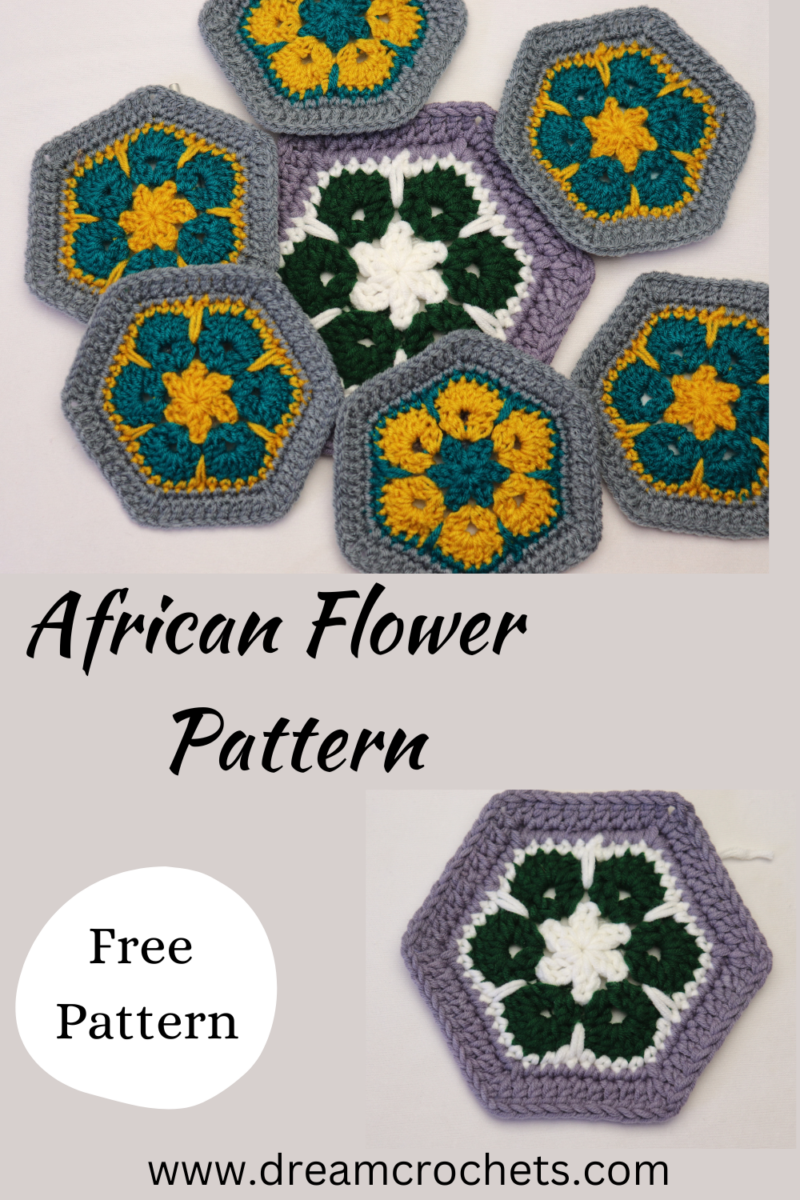 Crochet African Flower Hexagon Pattern in easy steps. - Dreamcrochets