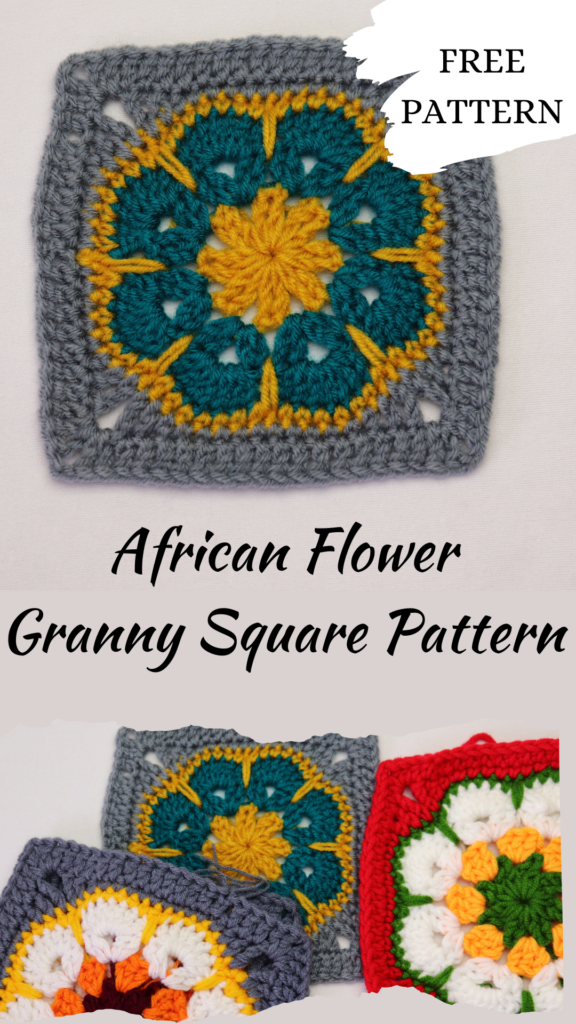 crochet African flower granny square