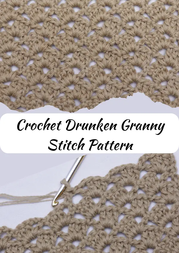 How to crochet drunken granny stitch in easy steps. 1 Row Repeat!