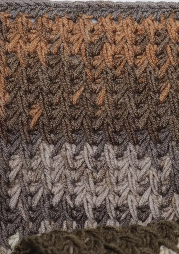 How to Crochet Feather Stitch, {only 1 row repeat}.